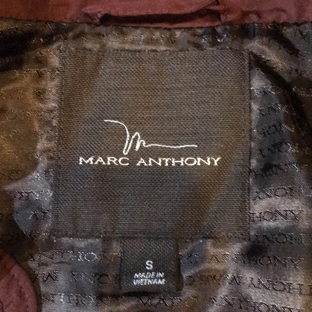 Marc Anthony Burgundy Puffer Vest Snap Side Pockets Velcro Close Inner Pocket-S
